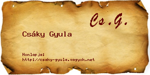 Csáky Gyula névjegykártya