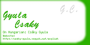 gyula csaky business card
